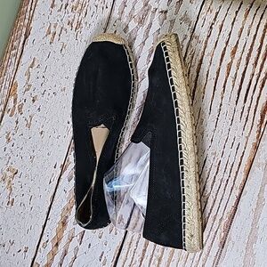Black Espadrille Slip-On Shoes